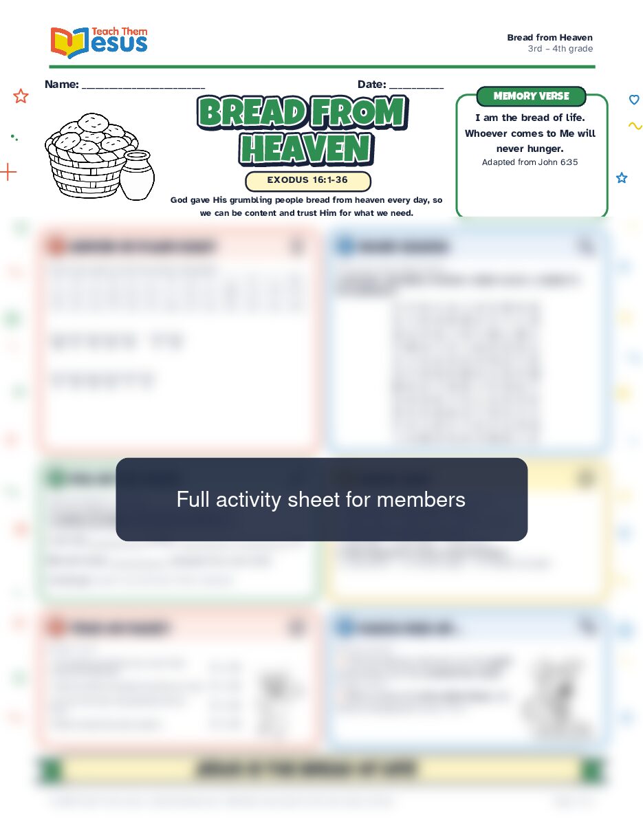 Preview of the 3rd – 4th grade student handout