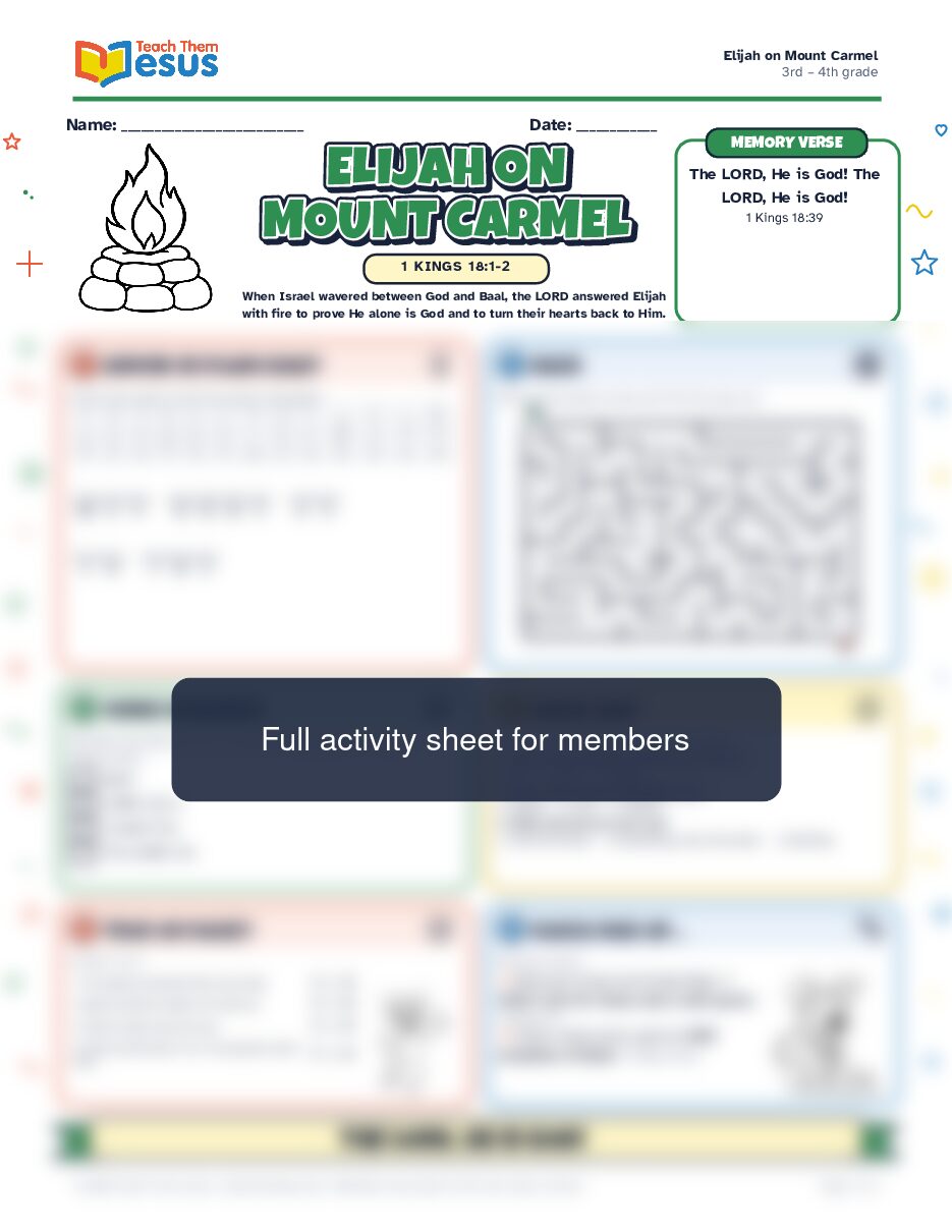 Preview of the 3rd – 4th grade student handout
