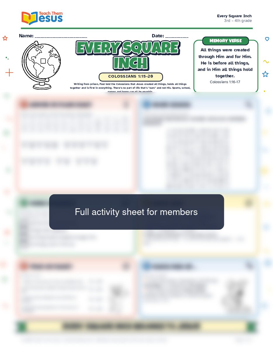 Preview of the 3rd – 4th grade student handout