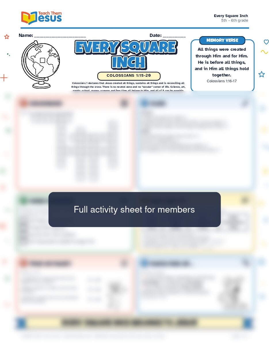 Preview of the 5th – 6th grade student handout