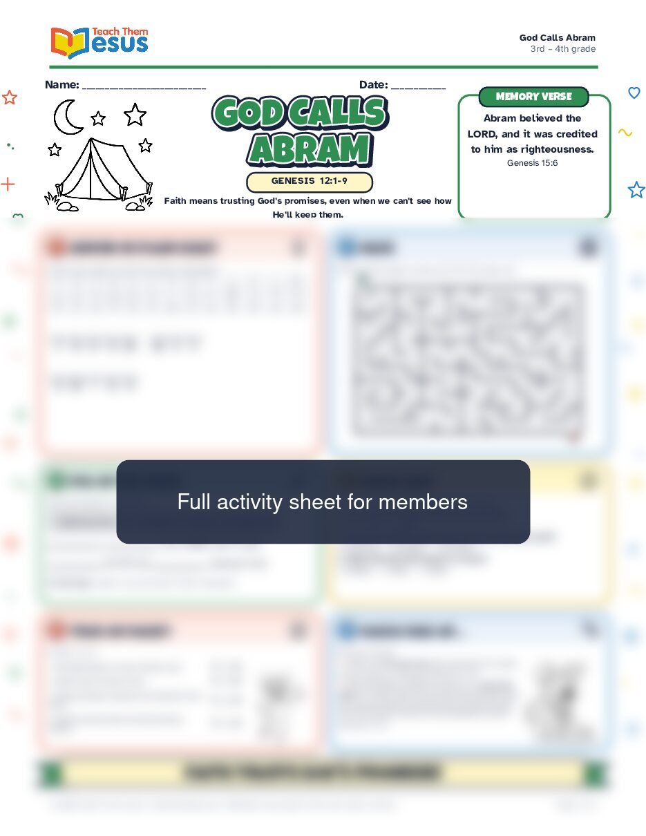 Preview of the 3rd – 4th grade student handout