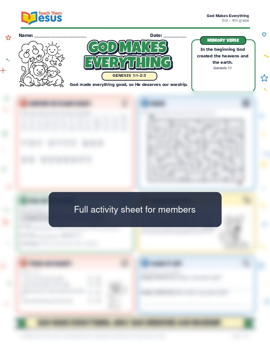 Preview of the 3rd – 4th grade student handout