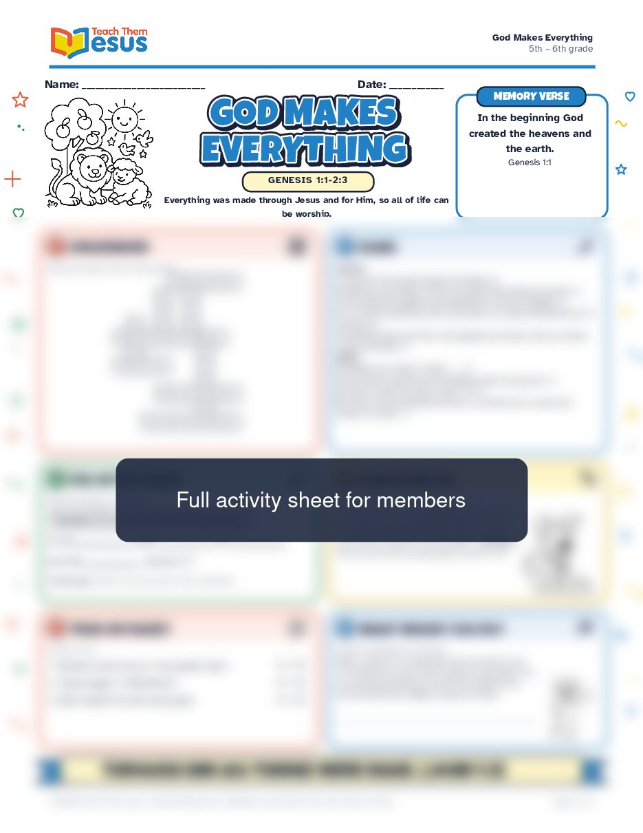 Preview of the 5th – 6th grade student handout