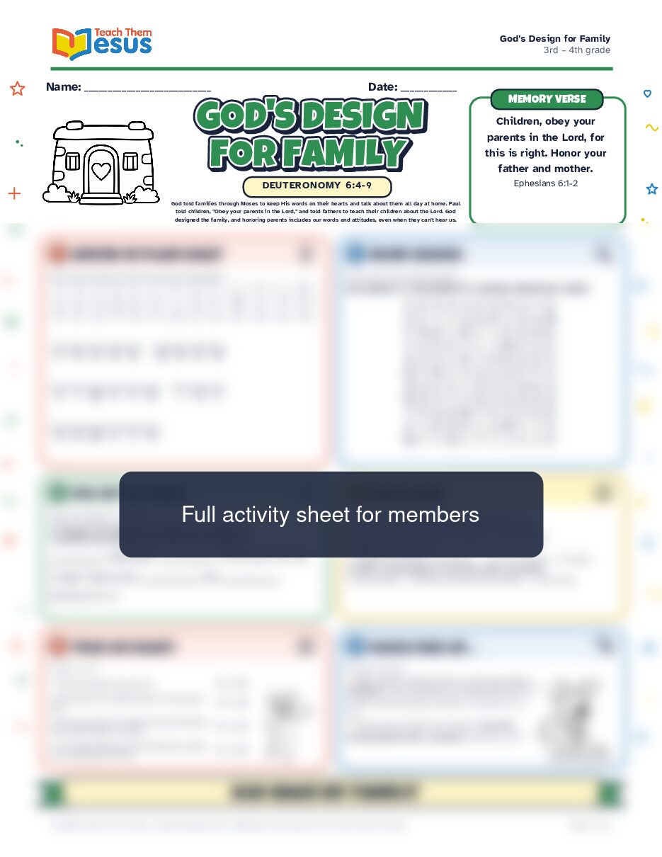 Preview of the 3rd – 4th grade student handout