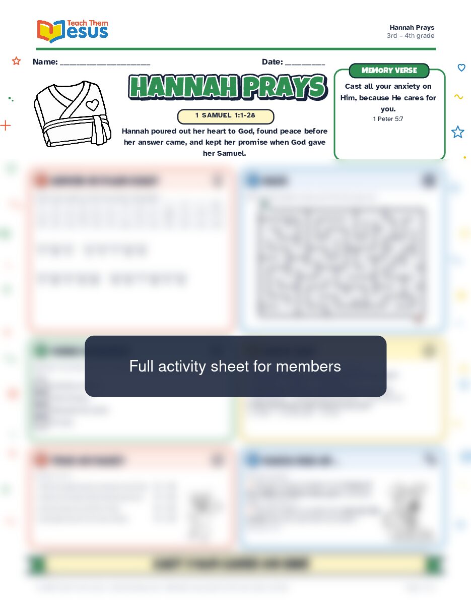 Preview of the 3rd – 4th grade student handout