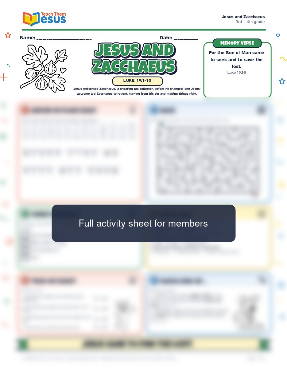 Preview of the 3rd – 4th grade student handout