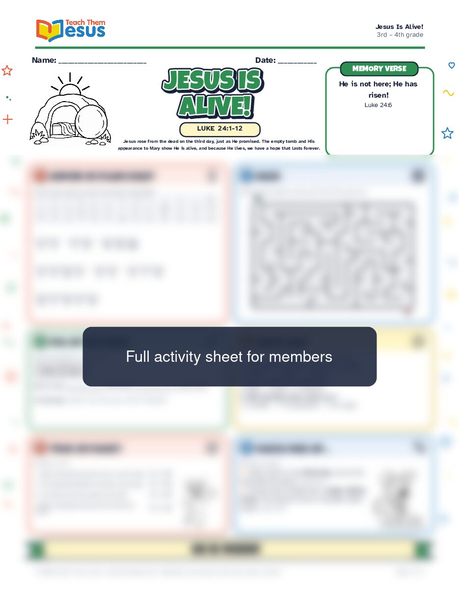 Preview of the 3rd – 4th grade student handout