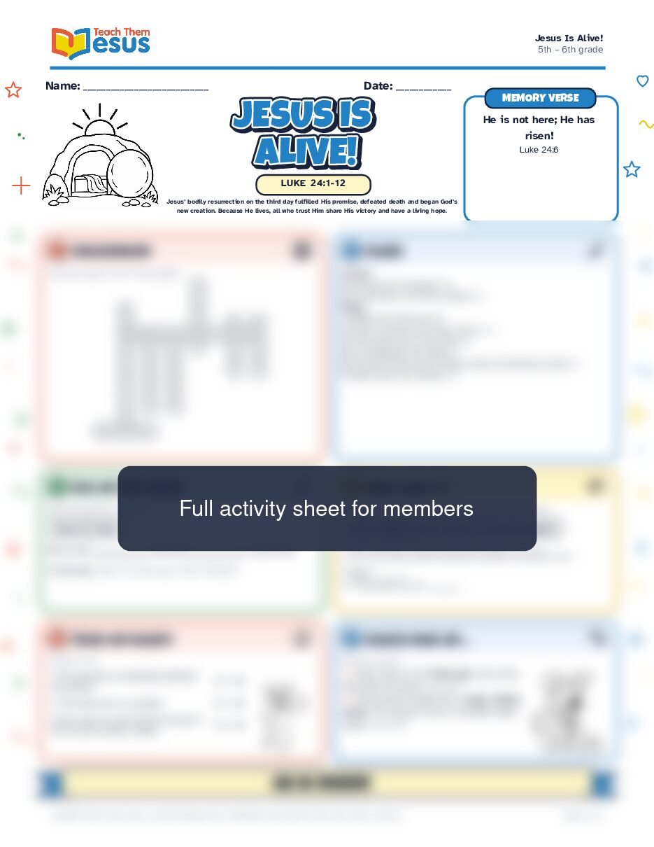 Preview of the 5th – 6th grade student handout