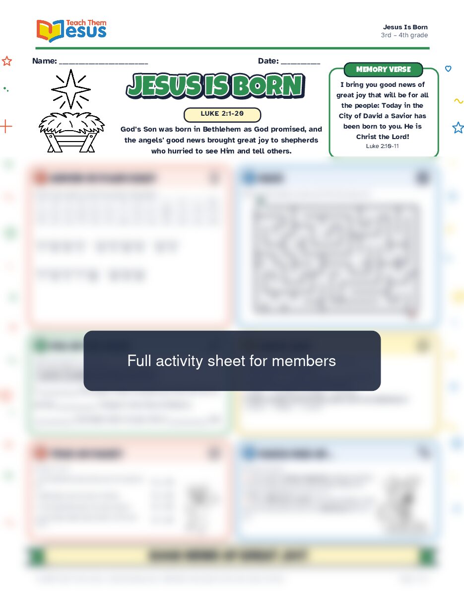 Preview of the 3rd – 4th grade student handout