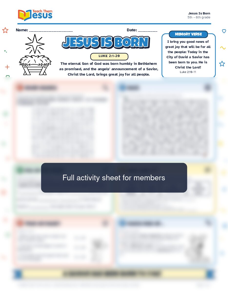 Preview of the 5th – 6th grade student handout
