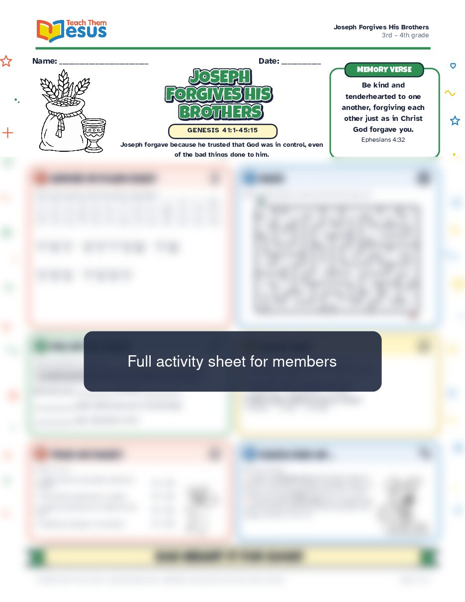 Preview of the 3rd – 4th grade student handout