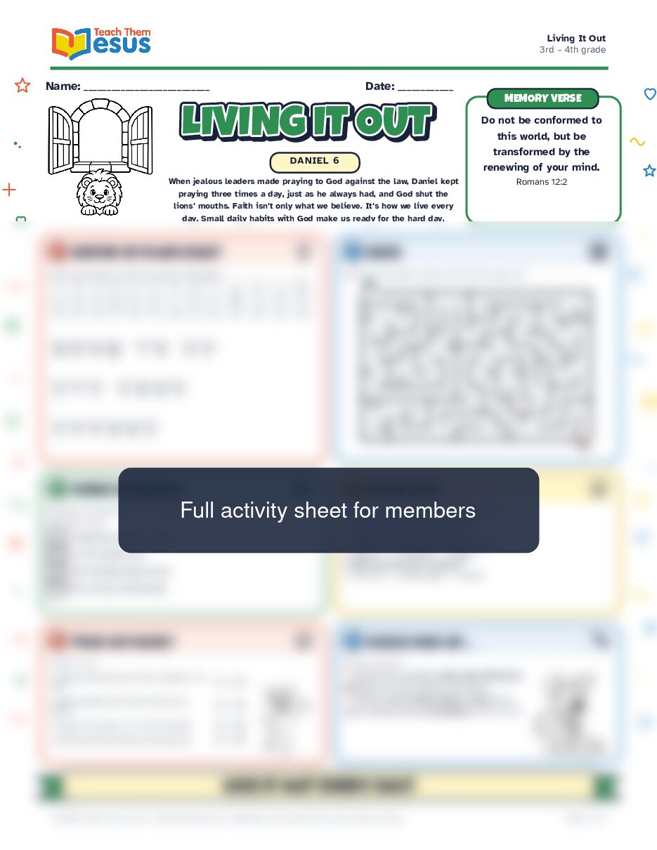 Preview of the 3rd – 4th grade student handout