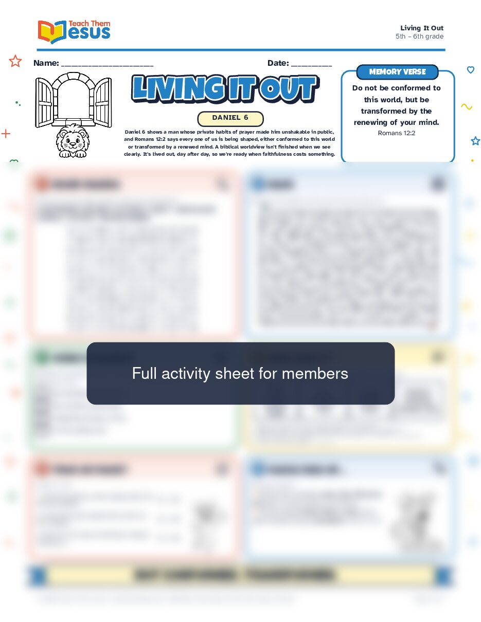Preview of the 5th – 6th grade student handout
