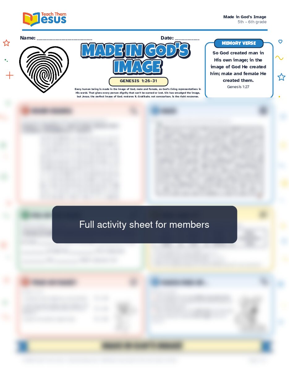 Preview of the 5th – 6th grade student handout