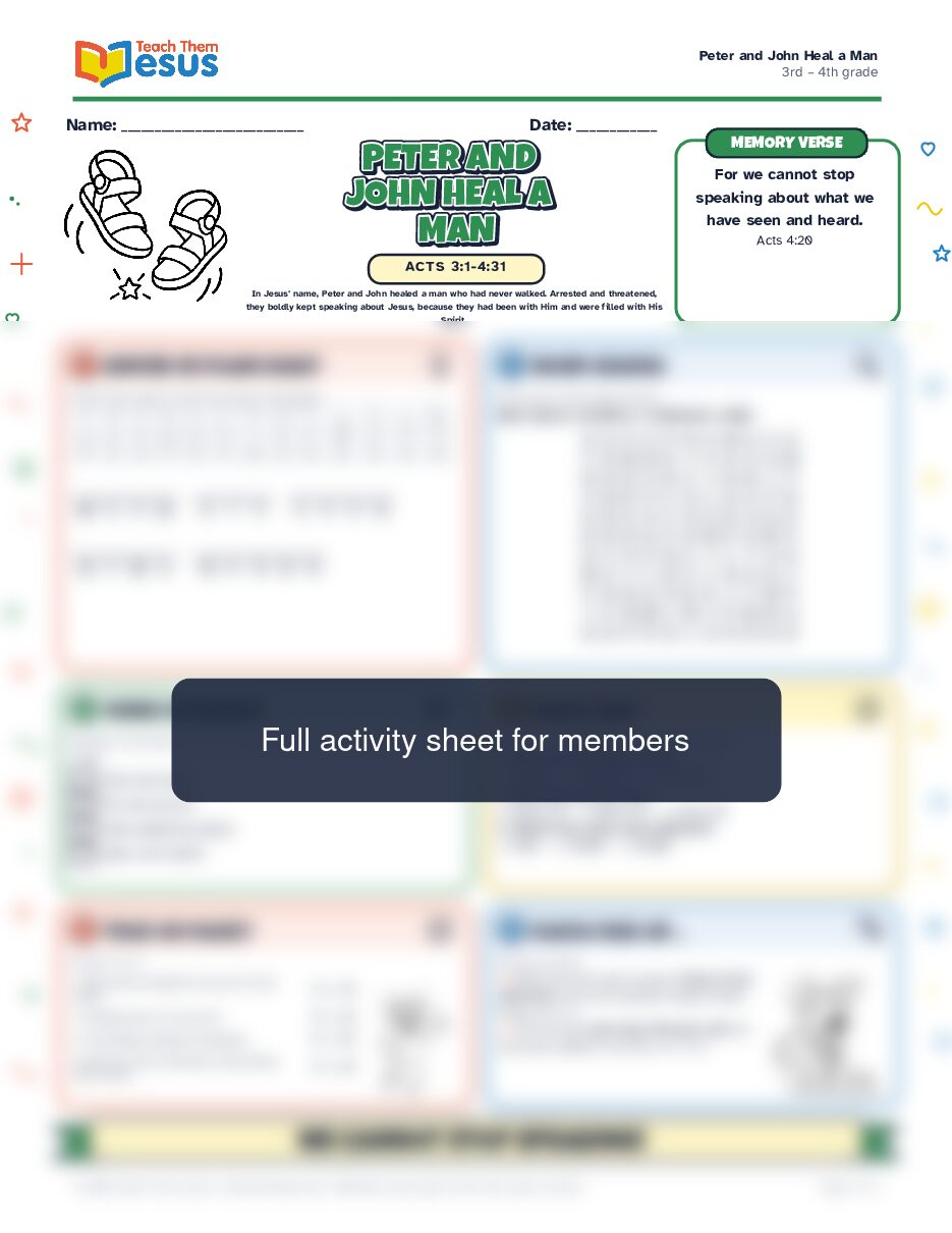 Preview of the 3rd – 4th grade student handout