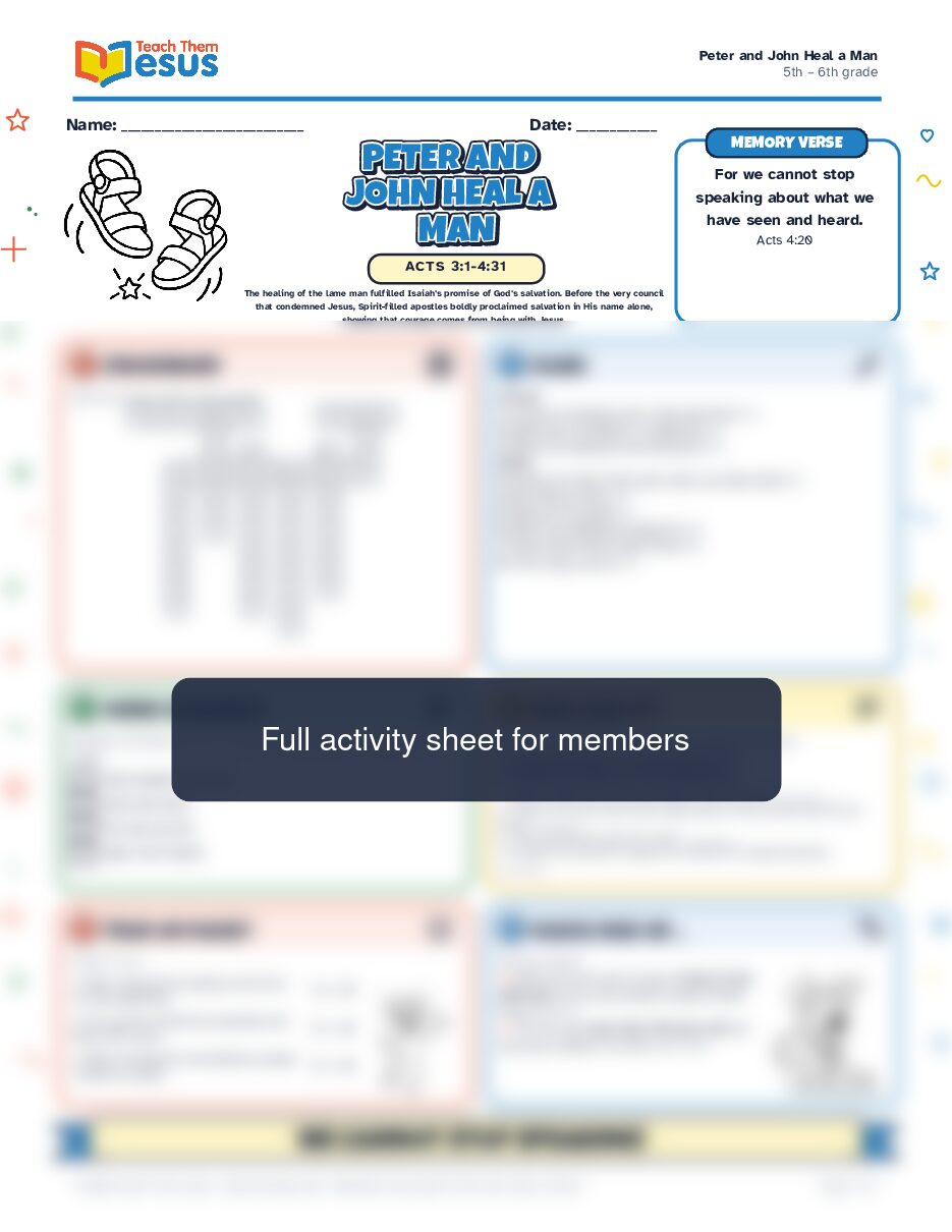 Preview of the 5th – 6th grade student handout