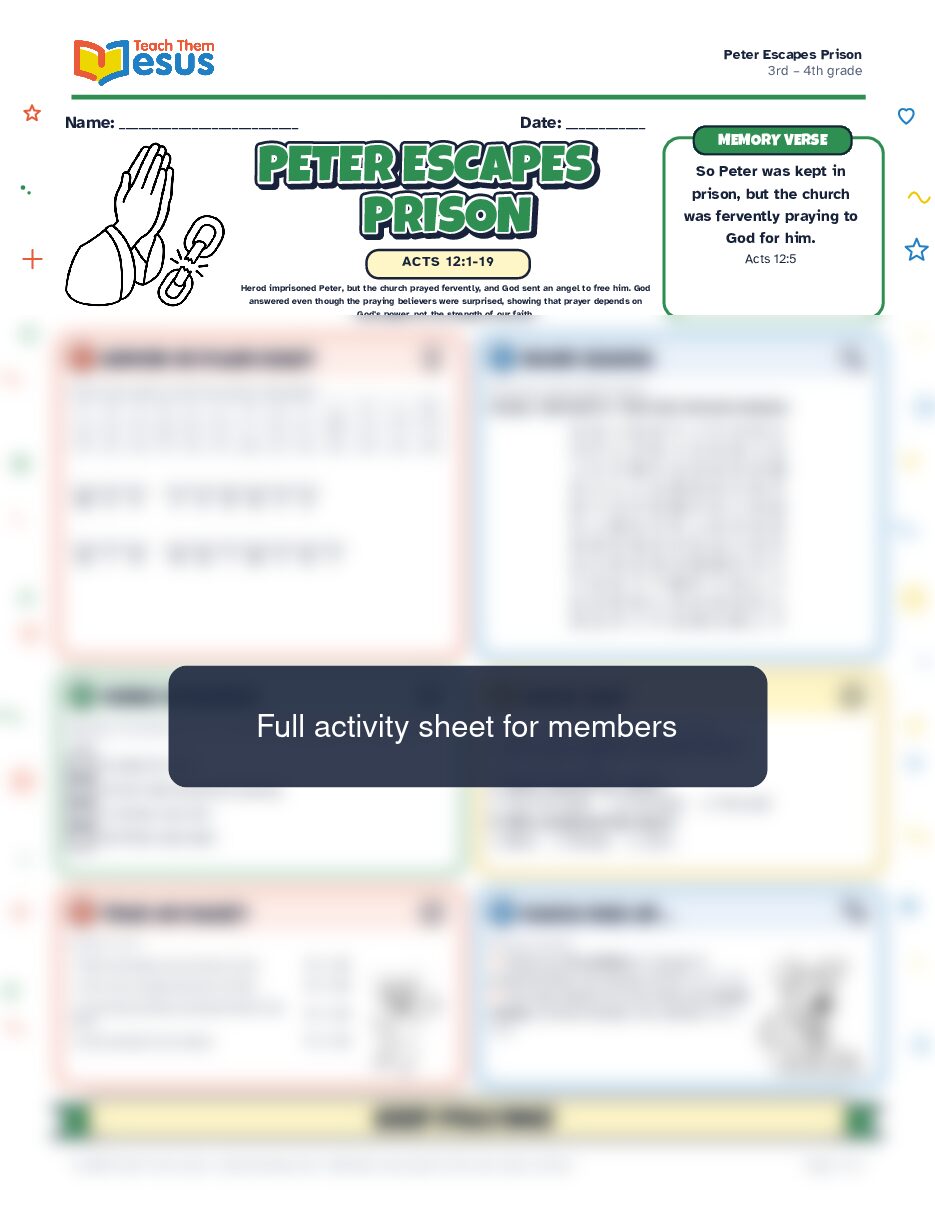 Preview of the 3rd – 4th grade student handout