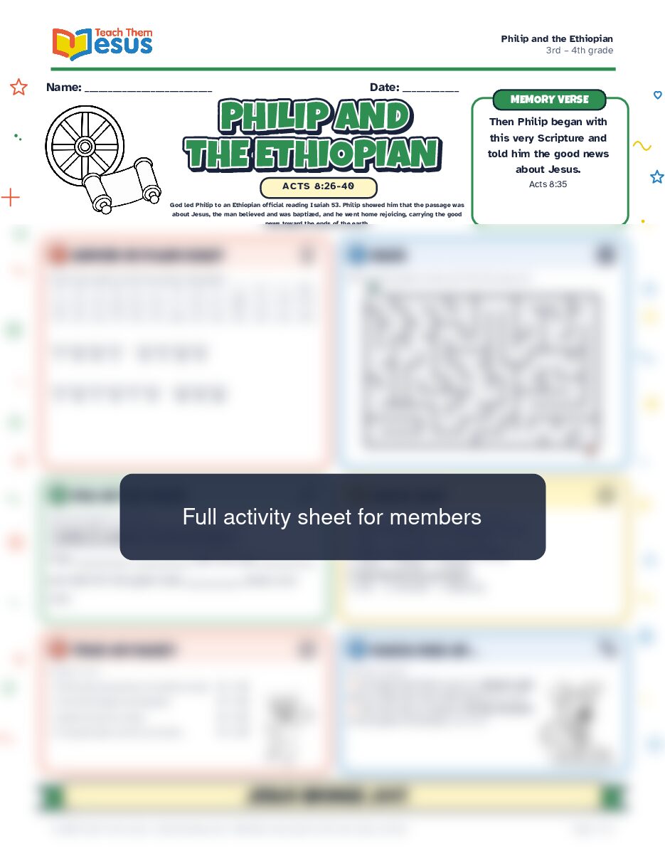Preview of the 3rd – 4th grade student handout