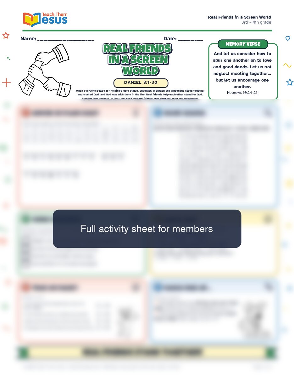 Preview of the 3rd – 4th grade student handout