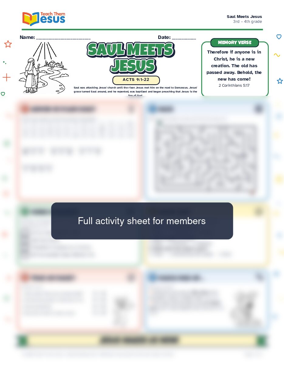 Preview of the 3rd – 4th grade student handout