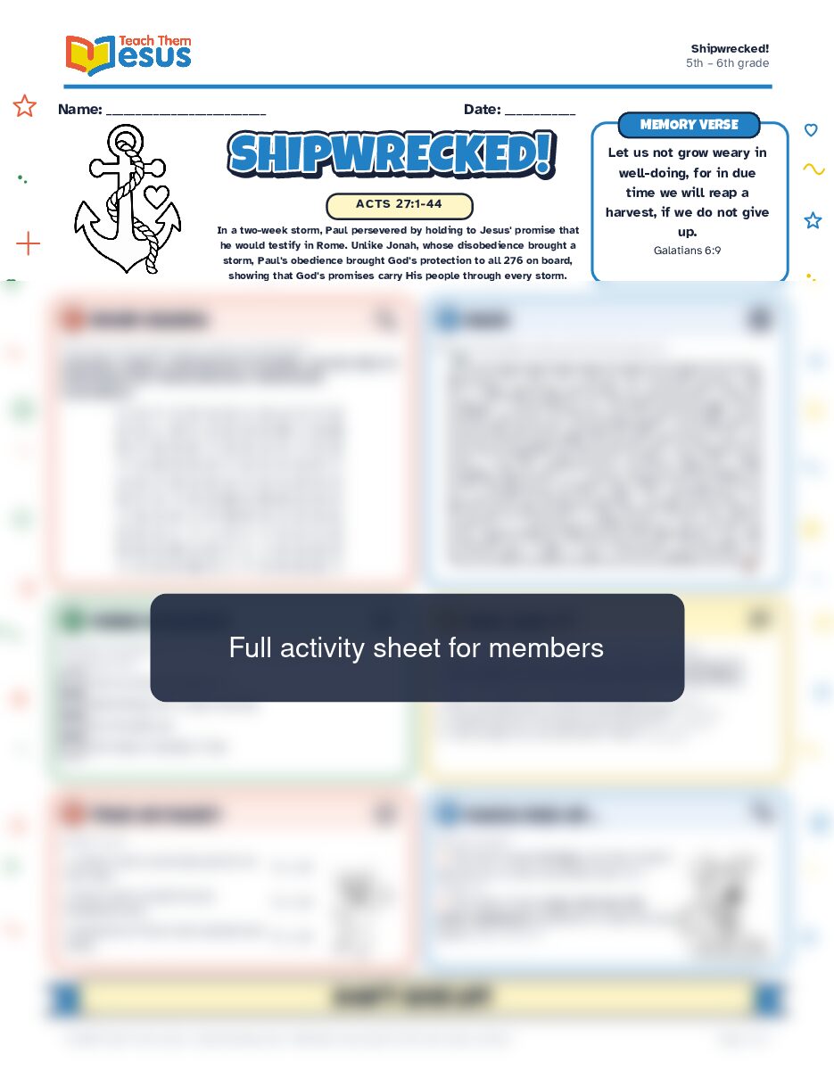 Preview of the 5th – 6th grade student handout