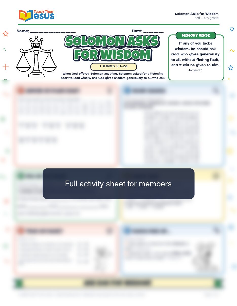 Preview of the 3rd – 4th grade student handout