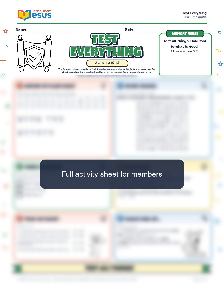 Preview of the 3rd – 4th grade student handout