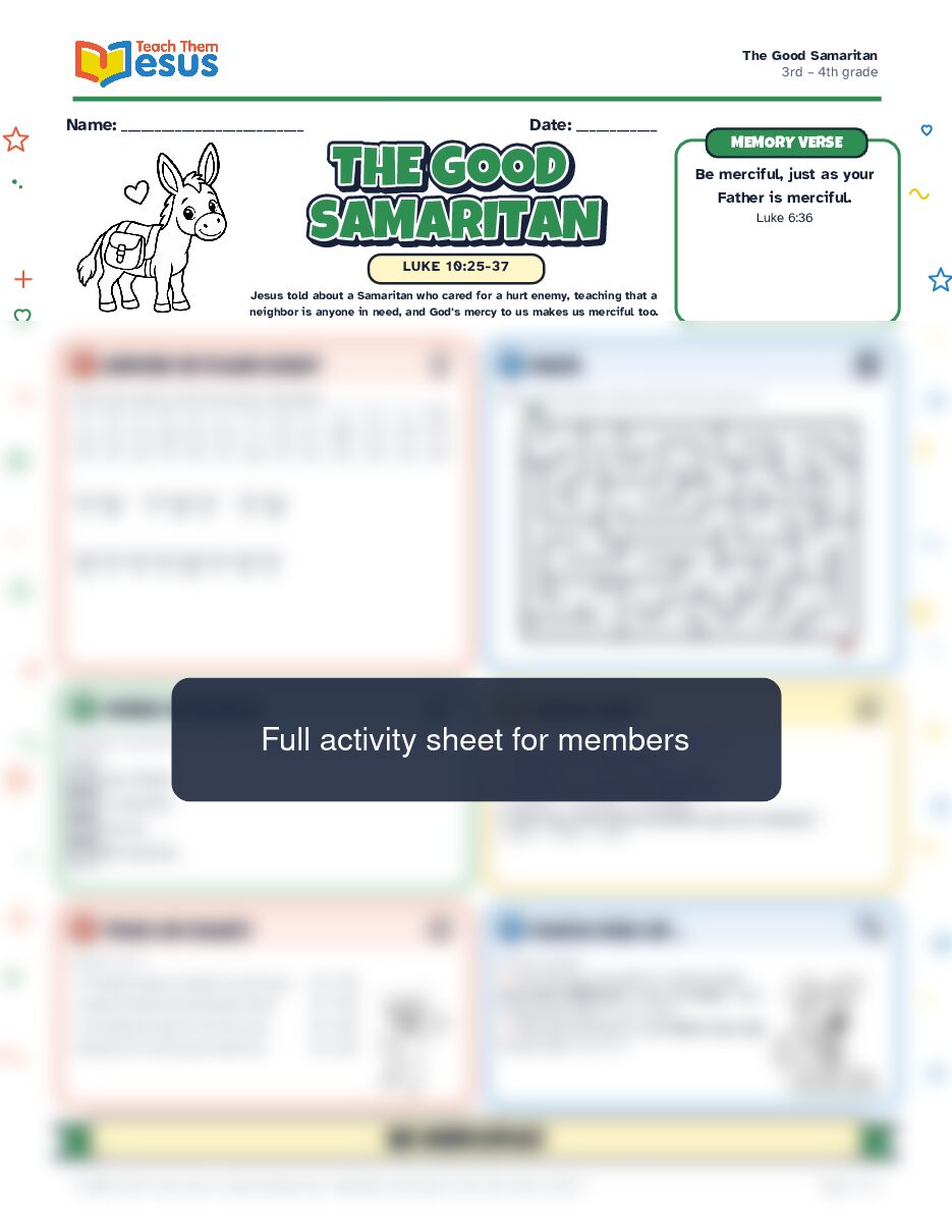 Preview of the 3rd – 4th grade student handout