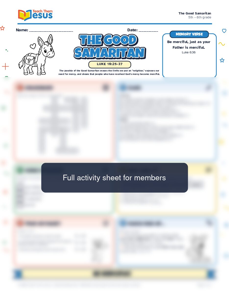 Preview of the 5th – 6th grade student handout