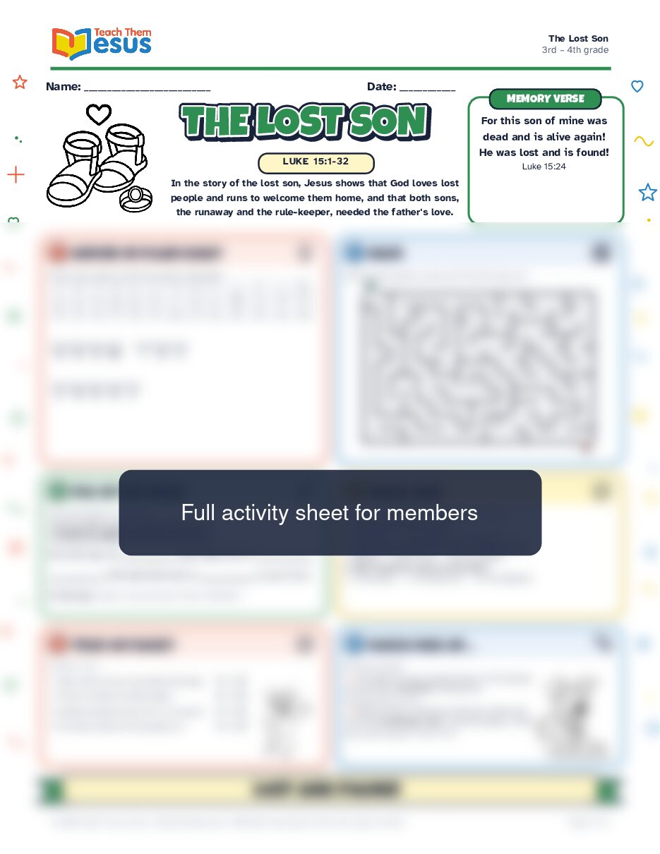 Preview of the 3rd – 4th grade student handout
