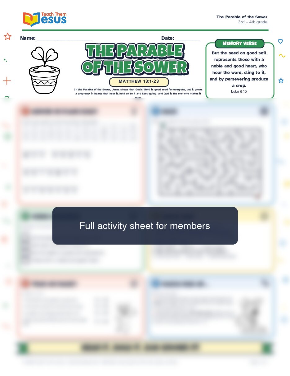 Preview of the 3rd – 4th grade student handout