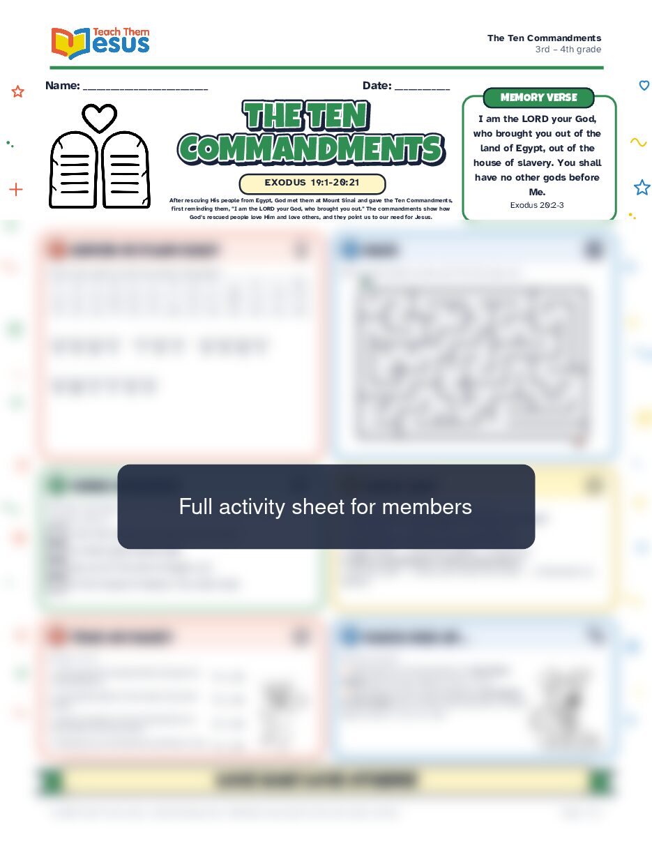 Preview of the 3rd – 4th grade student handout