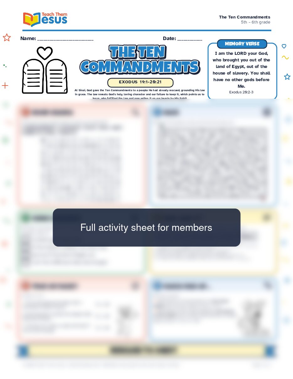Preview of the 5th – 6th grade student handout