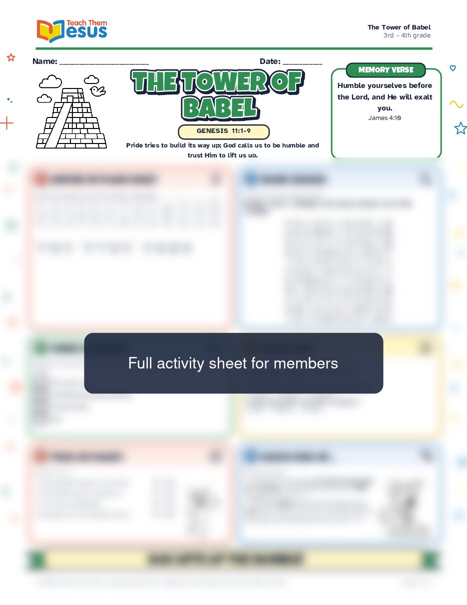 Preview of the 3rd – 4th grade student handout