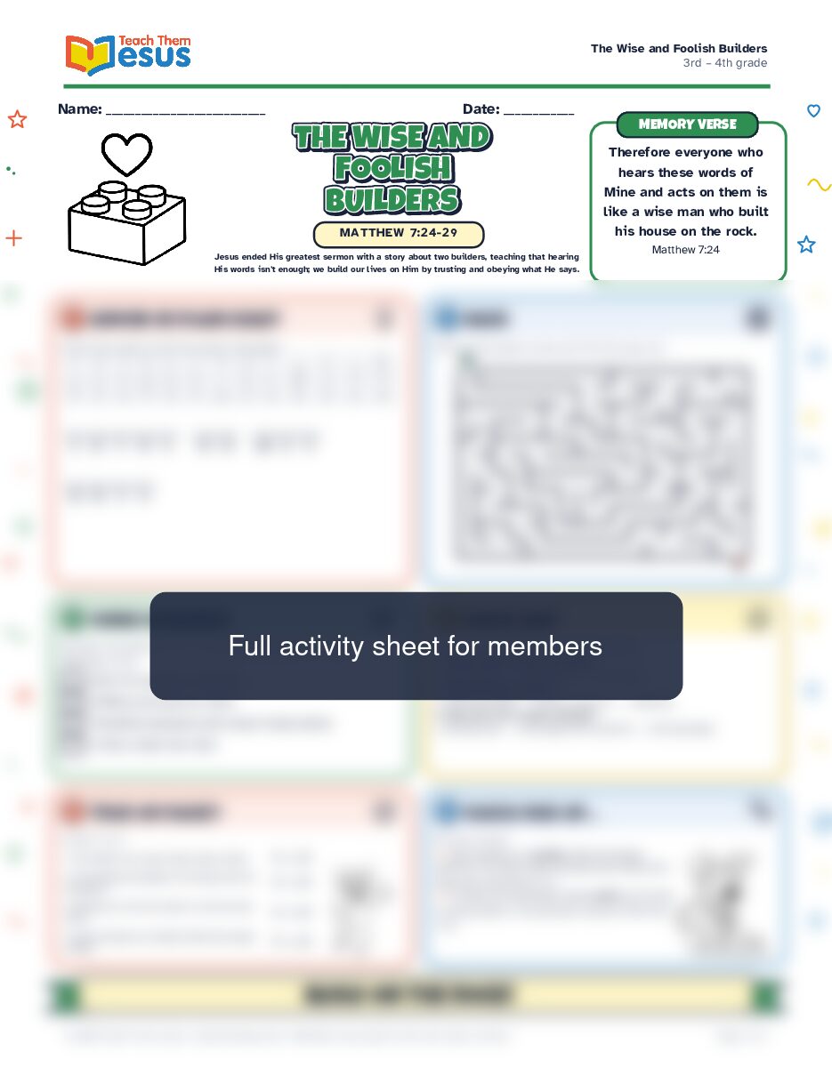 Preview of the 3rd – 4th grade student handout