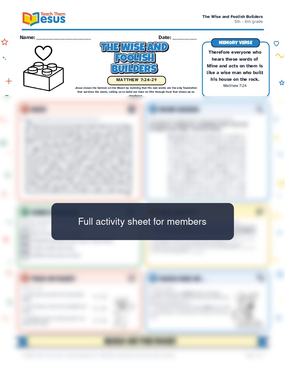 Preview of the 5th – 6th grade student handout