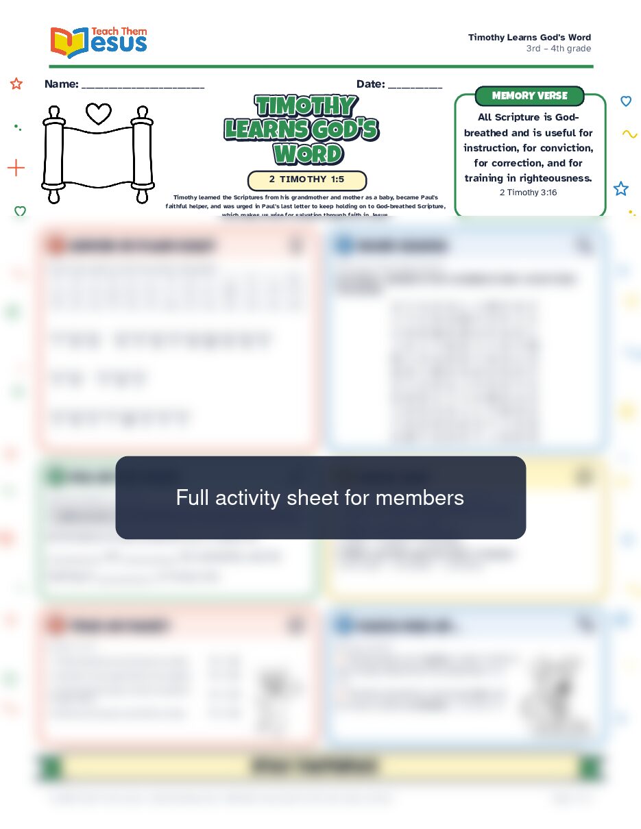 Preview of the 3rd – 4th grade student handout
