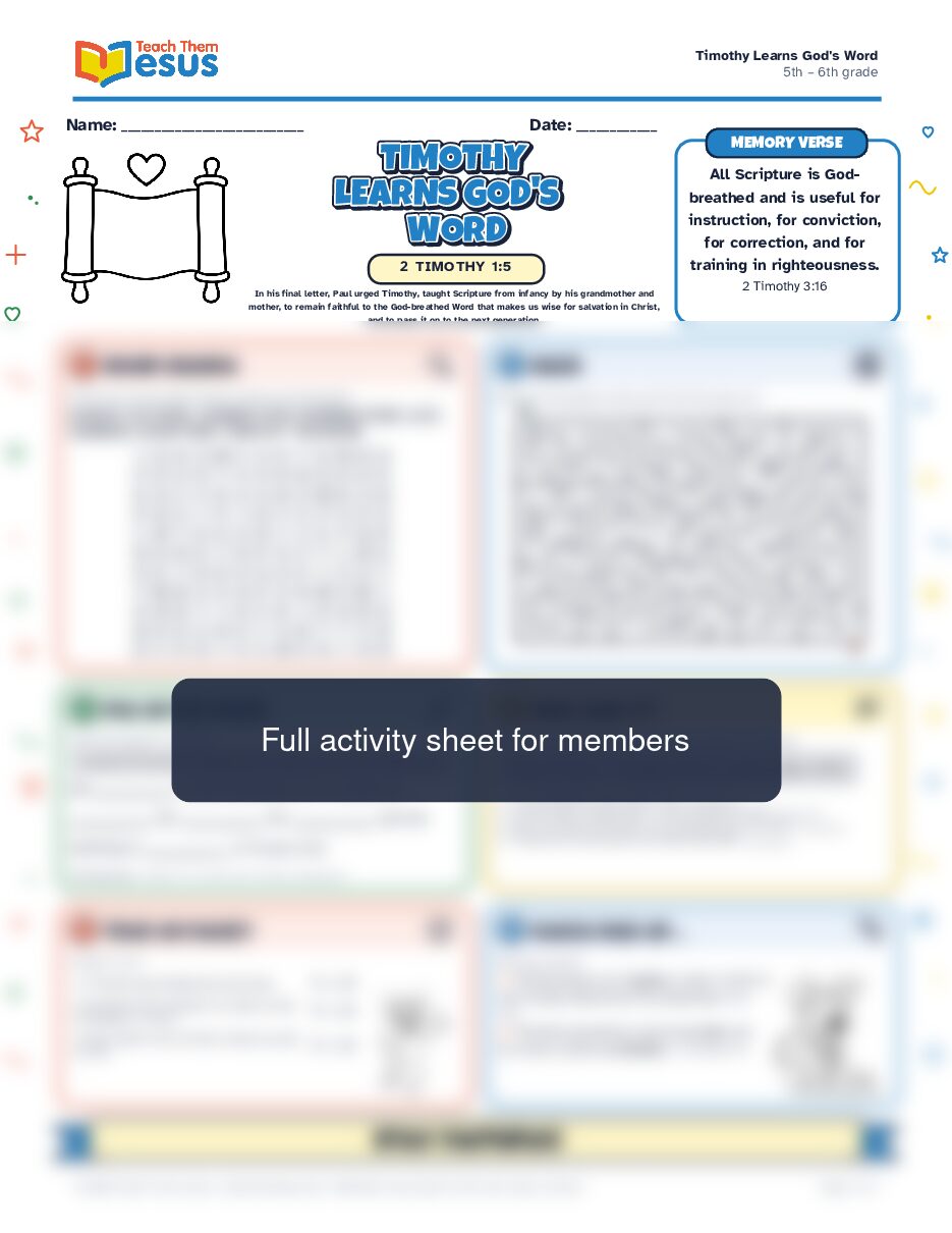 Preview of the 5th – 6th grade student handout