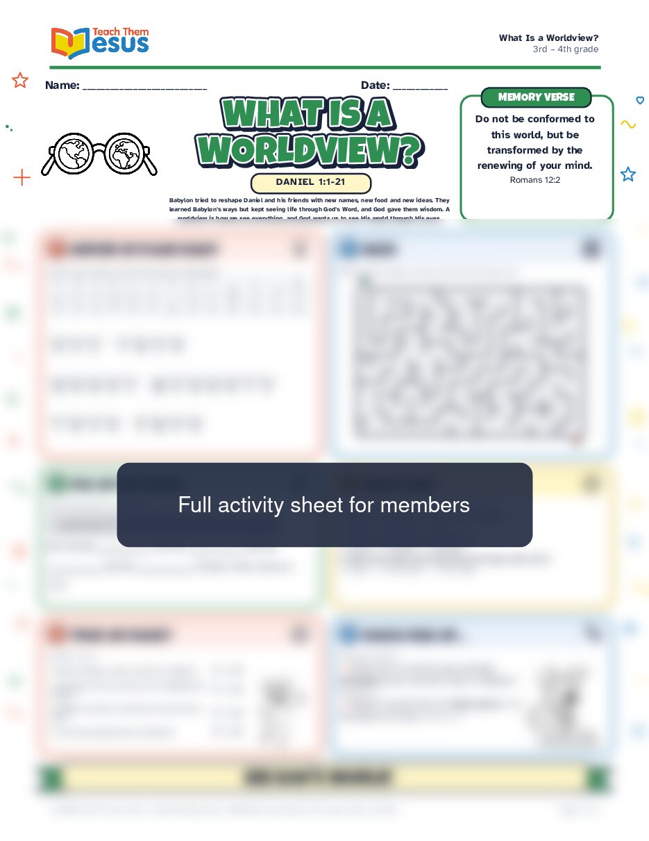 Preview of the 3rd – 4th grade student handout
