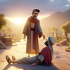 An animated character inspired by 'The Good Samaritan' from the Bible